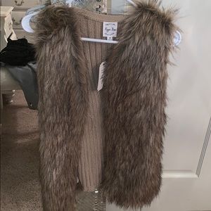 Fur sweater vest